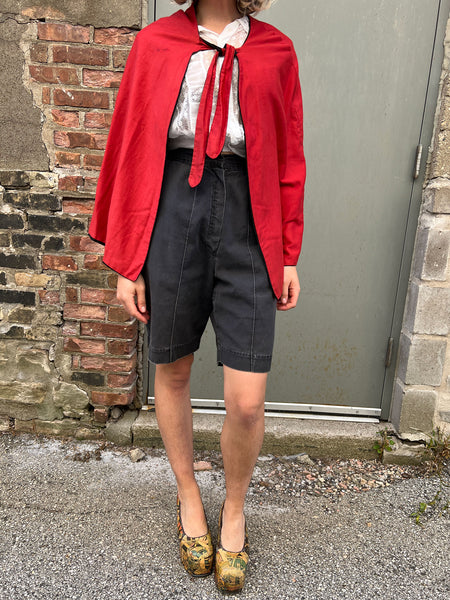 Early Vintage Red and Black Reversible Cape, Costume