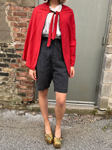 Early Vintage Red and Black Reversible Cape, Costume