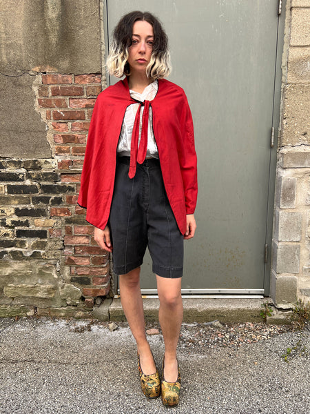 Early Vintage Red and Black Reversible Cape, Costume