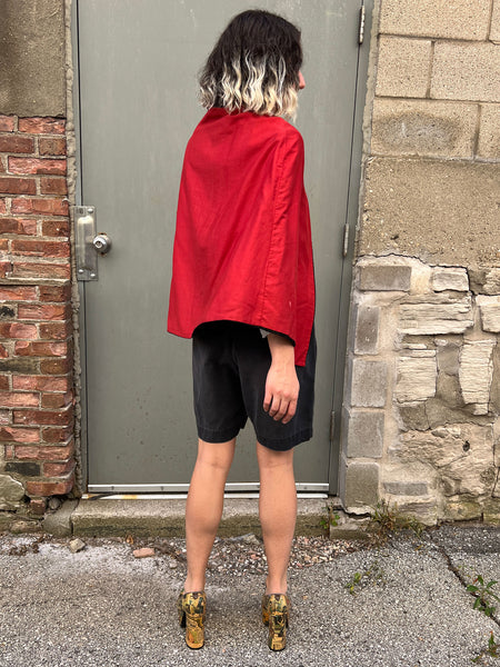 Early Vintage Red and Black Reversible Cape, Costume
