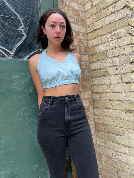 Vintage 1940's Paddle and Saddle Sportswear Chambray Halter Top