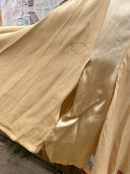 Antique 1920's Champagne Silk Satin Gown