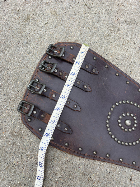 Antique - Early Vintage Leather Circle Studded Kidney Belt