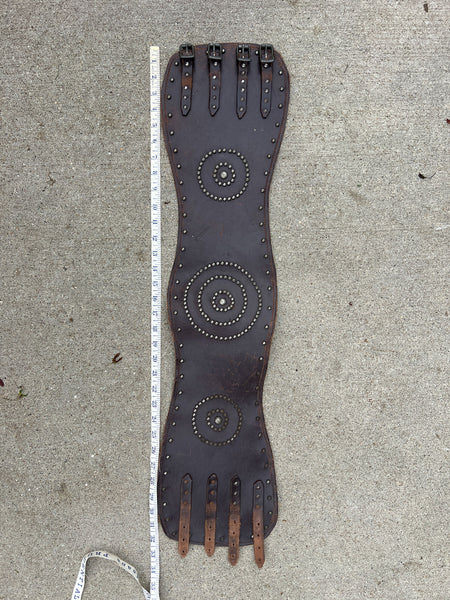 Antique - Early Vintage Leather Circle Studded Kidney Belt