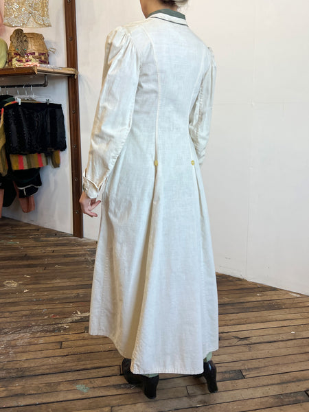 Antique Edwardian Era Women's Cotton Coat - Duster