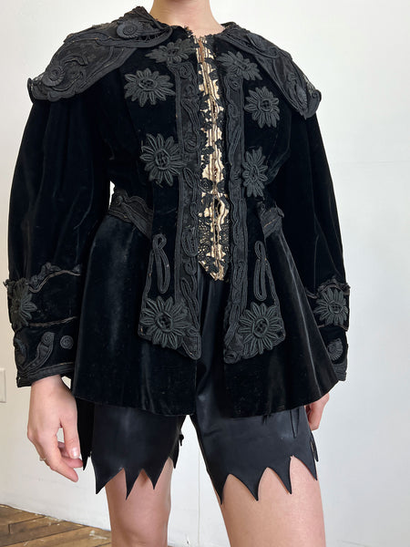 Antique Black Velvet Coat