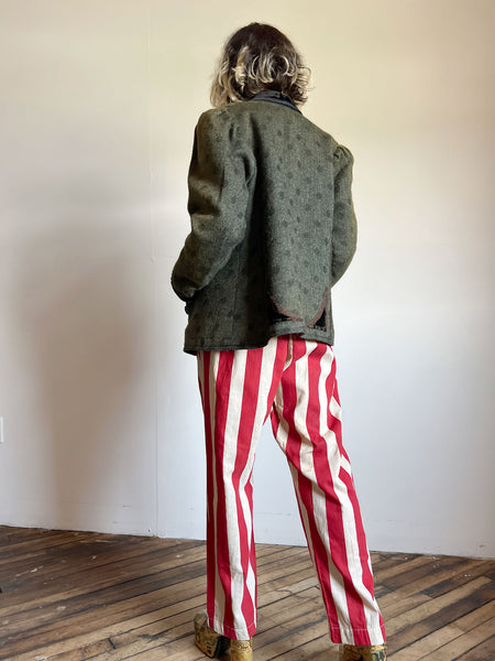 Antique Polka Dot Mohair Wool Coat, Edwardian