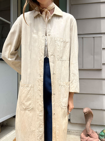 Early Vintage Distressed and Paint Splattered Work Coat