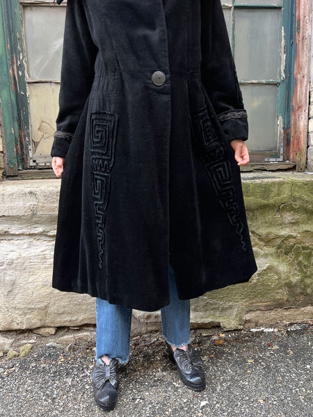 Antique 1910's - 1920's Women's Wool Soutache Coat
