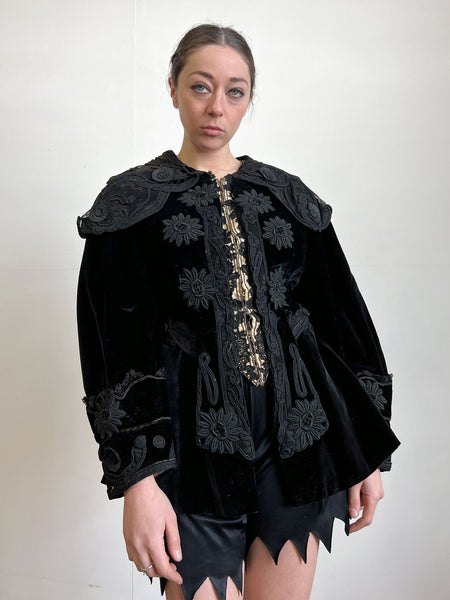 Antique Black Velvet Coat