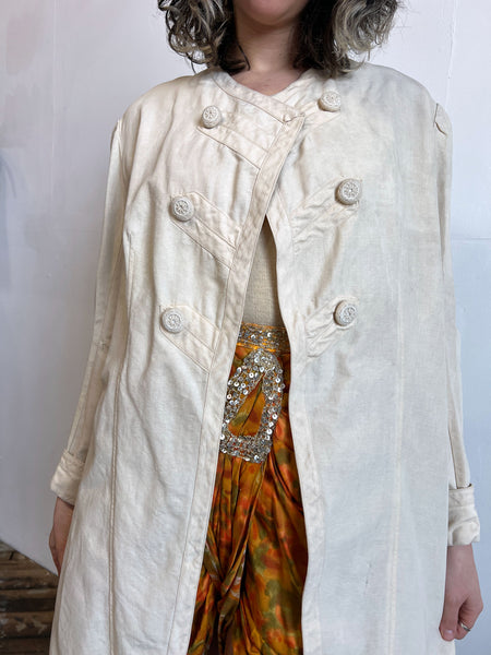 Antique 1910's Edwardian Cotton Coat