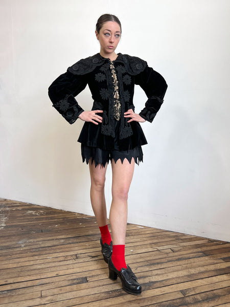 Antique Black Velvet Coat
