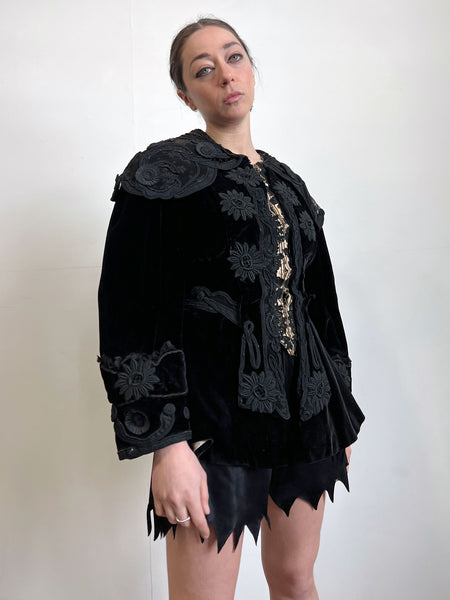 Antique Black Velvet Coat