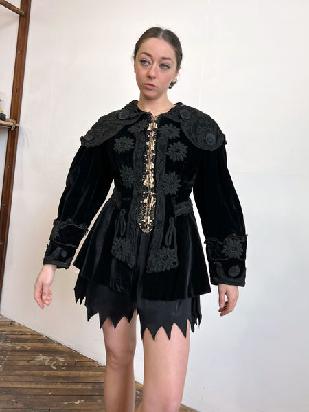 Antique Black Velvet Coat