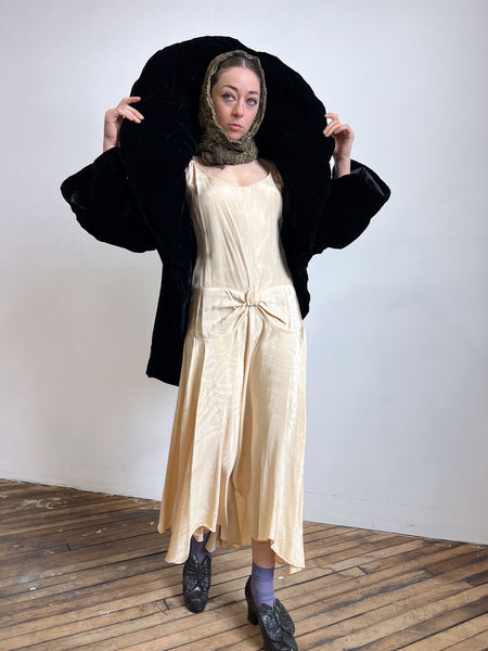 Rare 1920's Black Coat with Dramatic Collar