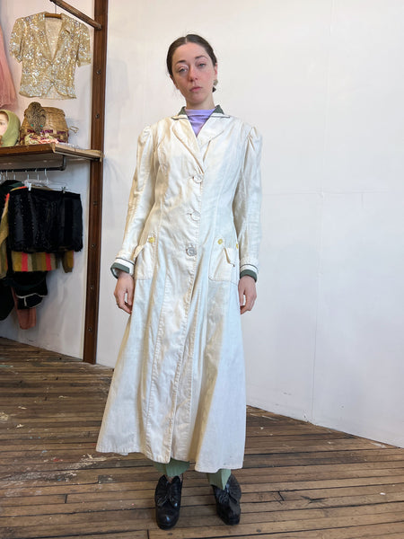 Antique Edwardian Era Women's Cotton Coat - Duster