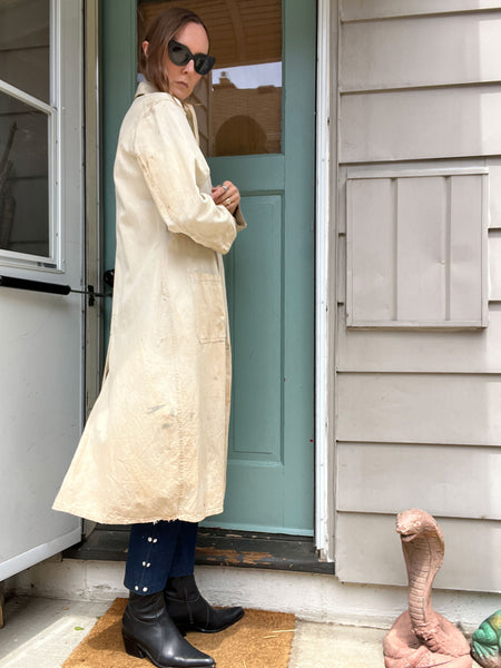 Early Vintage Distressed and Paint Splattered Work Coat