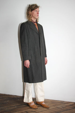 Vintage 1920's 1930's Grey Long Coat, Winter