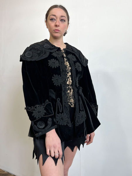 Antique Black Velvet Coat