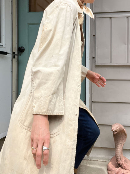 Early Vintage Distressed and Paint Splattered Work Coat