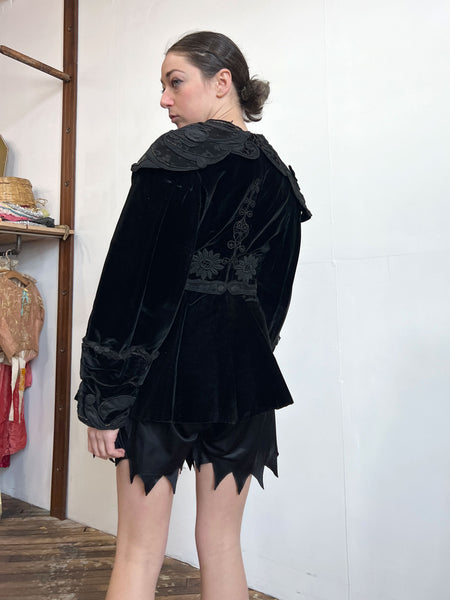 Antique Black Velvet Coat