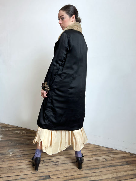 Antique 1920's Fur and Silk Coat