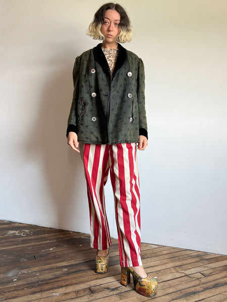 Antique Polka Dot Mohair Wool Coat, Edwardian