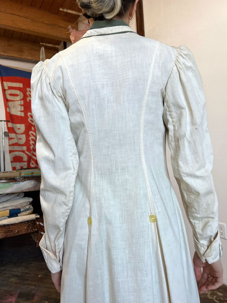 Antique Edwardian Era Women's Cotton Coat - Duster
