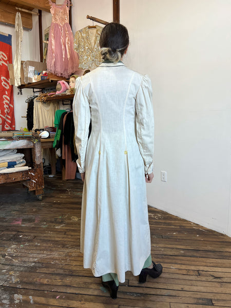Antique Edwardian Era Women's Cotton Coat - Duster