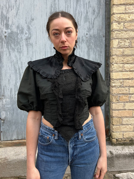 Antique Victorian Era Black High Collar