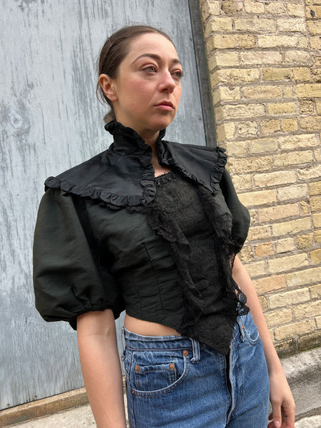 Antique Victorian Era Black High Collar