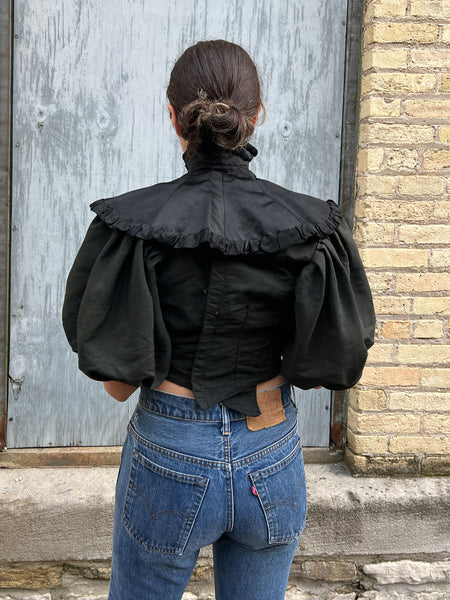 Antique Victorian Era Black High Collar