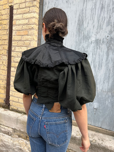 Antique Victorian Era Black High Collar