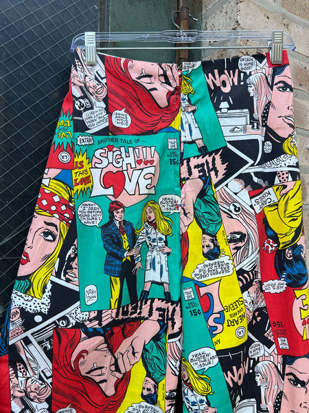 RESERVED !! Vintage 1970's Comic Book LOVE Print Pants