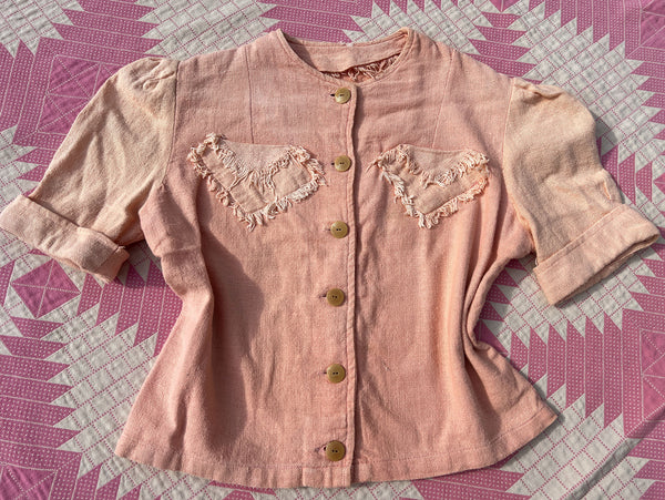 Vintage 1930's Coral Fringe Blouse
