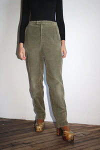 Vintage 1950's Sage Green Corduroy Pants