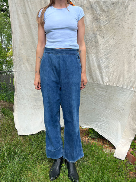 Rare 1930's - 40's Denim Side Button Jeans