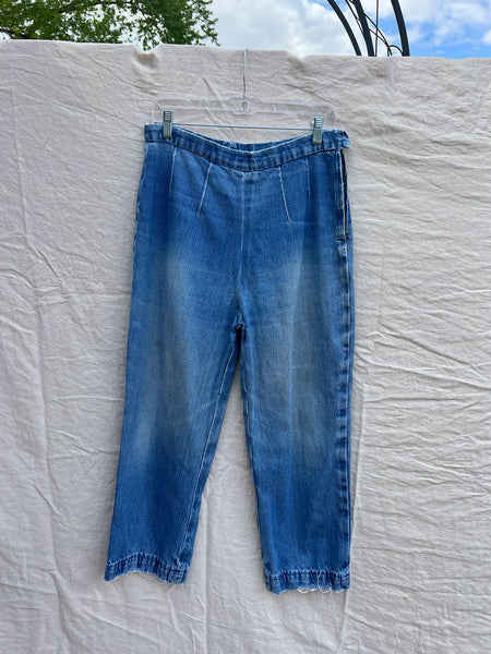 Vintage 1950's 1960's Hand Made Denim Side Zip Jeans