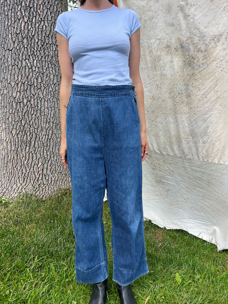 Rare 1930's - 40's Denim Side Button Jeans