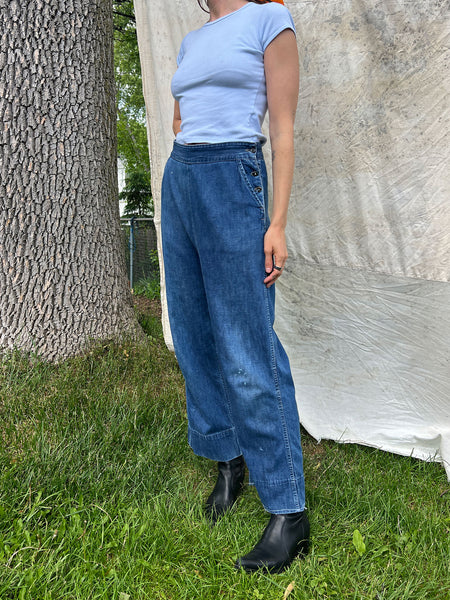 Rare 1930's - 40's Denim Side Button Jeans