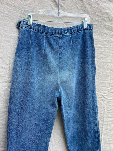 Vintage 1950's 1960's Hand Made Denim Side Zip Jeans