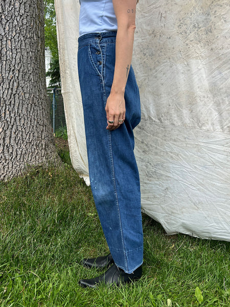 Rare 1930's - 40's Denim Side Button Jeans