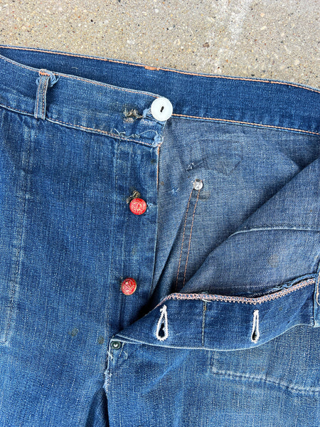 RESERVED Vintage 1930's Button Fly Jeans