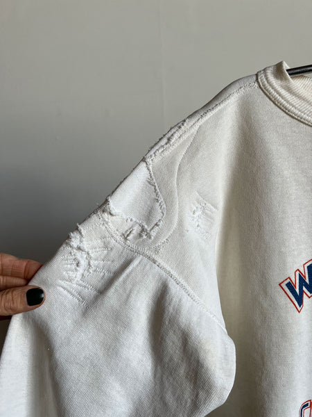 Vintage 1940's Wheaton College Single V Neck Sweatshirt, Sweater, Crewneck, 40's