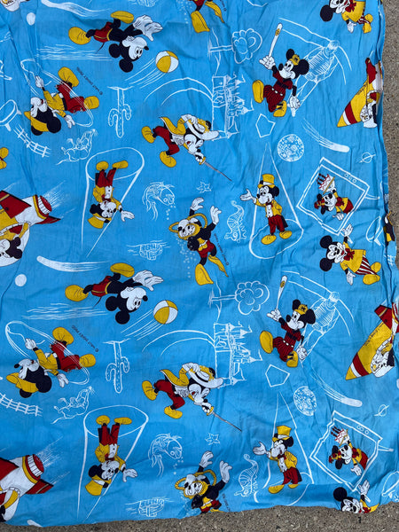 Vintage DISNEY Mickey Mouse Novelty Print Fabric