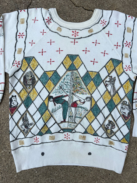 Vintage 1950's - 60's Hand Drawn Sweatshirt, Looney Tunes