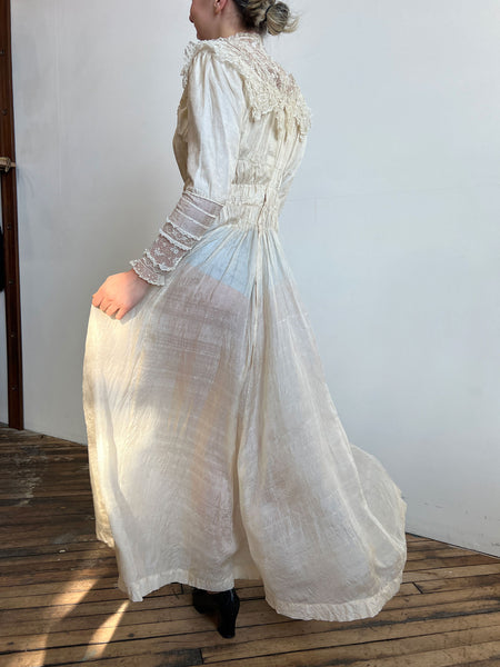Antique Edwardian Era Silk Dress