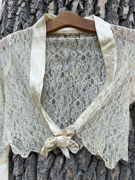 Vintage 1930's Wedding Gown with Matching Lace Long Sleeved Top