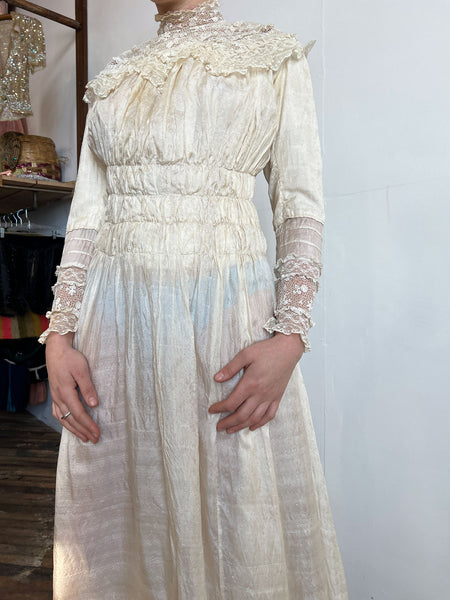 Antique Edwardian Era Silk Dress