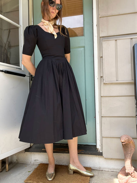 Vintage 1980's Black Laura Ashley Dress